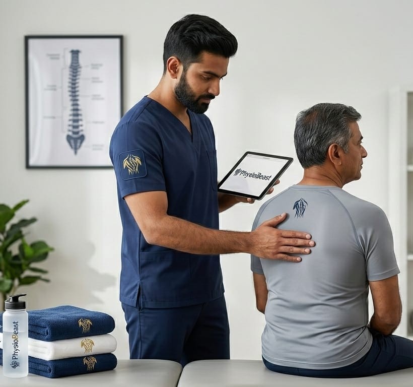 Certified physiotherapist providing treatment at patient's home